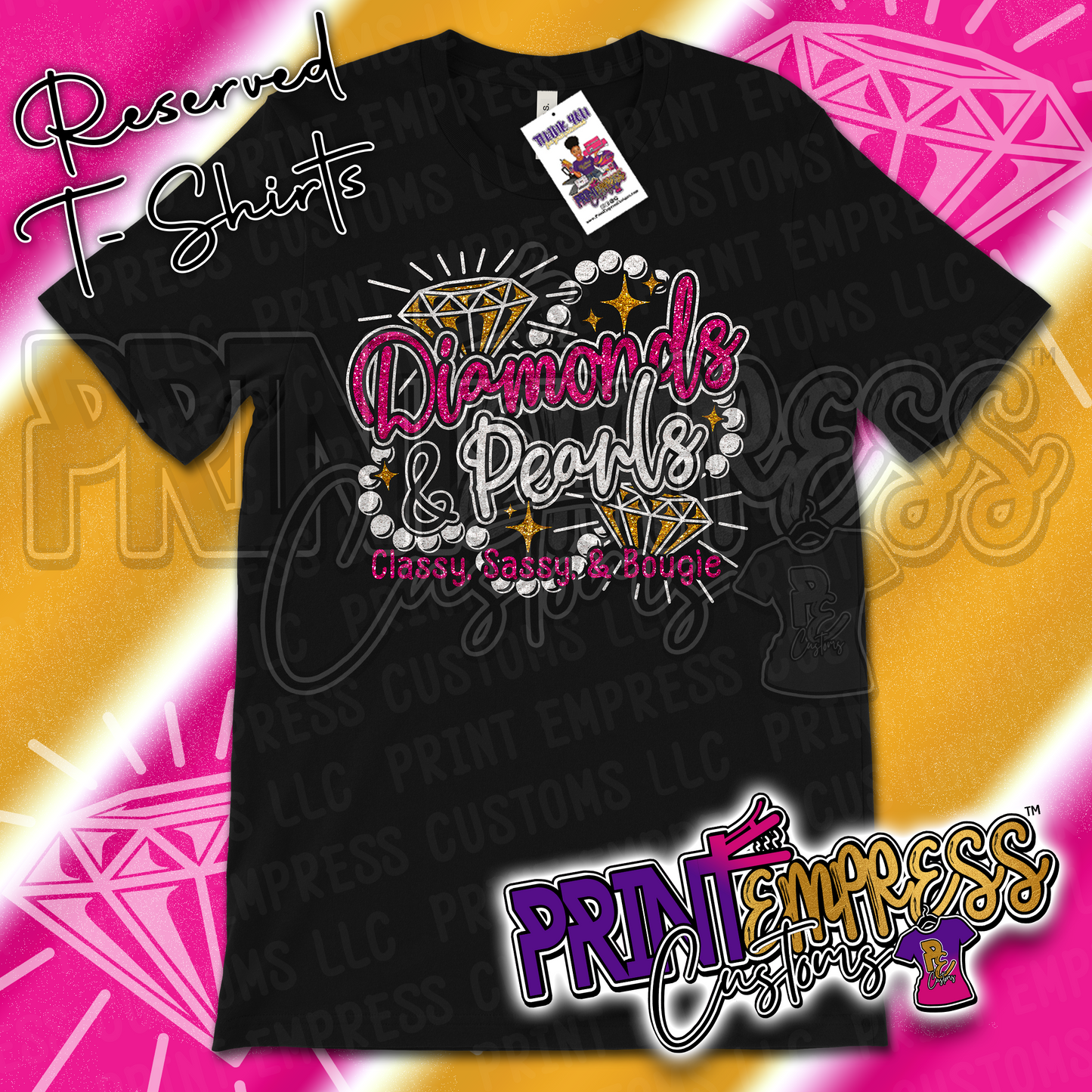 Diamonds and Pearls Glittered Tee