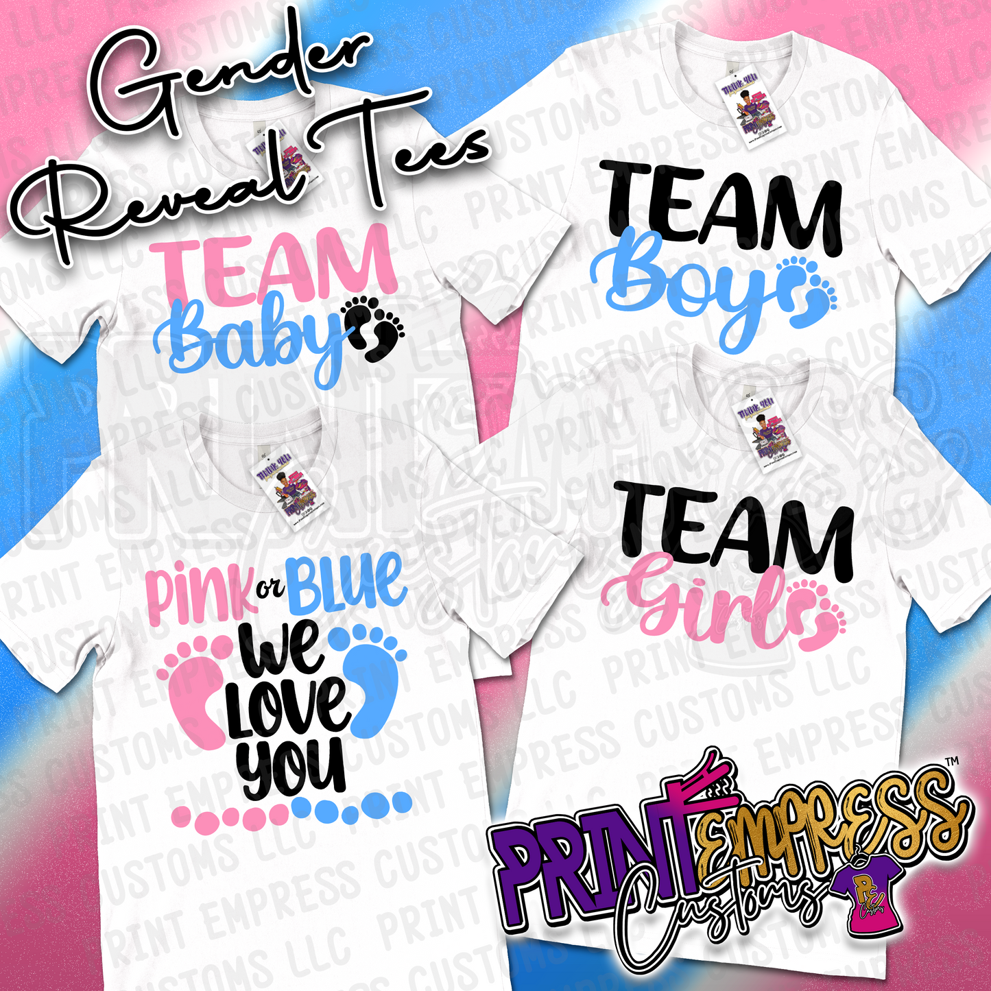 Gender Reveal Group Tees