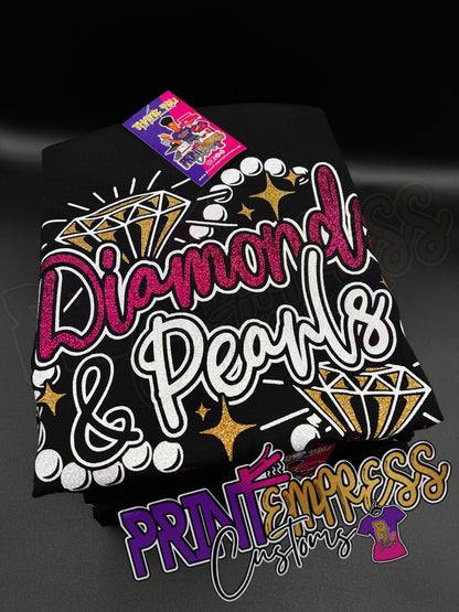 Diamonds and Pearls Glittered Tee