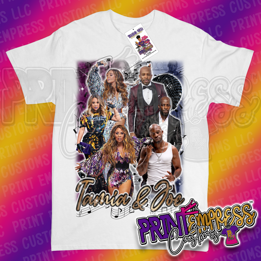 SPECIAL REQUEST: Tamia & Joe Partial Front Print Tee